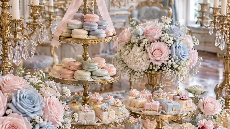 Mesa de postres elegante para una boda
