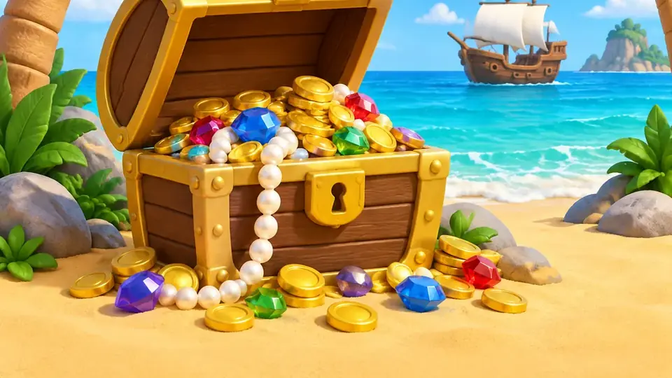 Cofre del tesoro en la playa, idea para una fiesta infantil