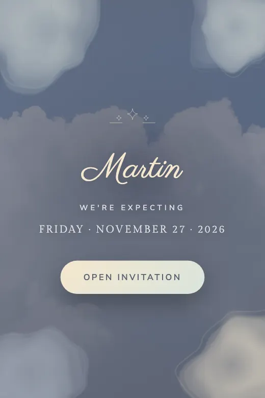 Design Cloud Watercolor — Baby shower · soft watercolor in cotton-candy tones