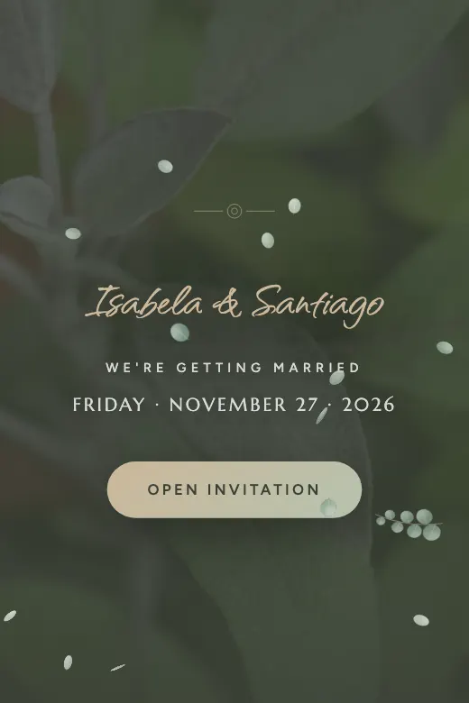 Free digital invitation for a wedding, Sage Arch design