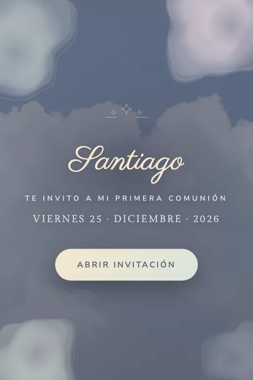 Invitación digital PRO de comunión y confirmación, diseño Comunión Acuarela