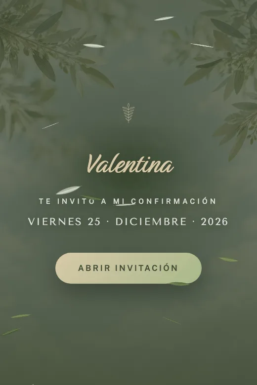 Invitación de confirmación: diseño Confirmación Olivo