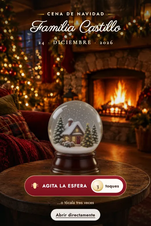 Invitación de navidad digital, diseño Esfera de Nieve
