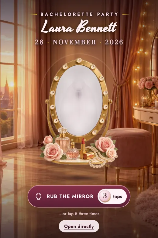 Digital bridal shower invitation, Vanity Mirror design