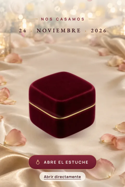 Invitación de bodas digital, diseño Estuche del Anillo