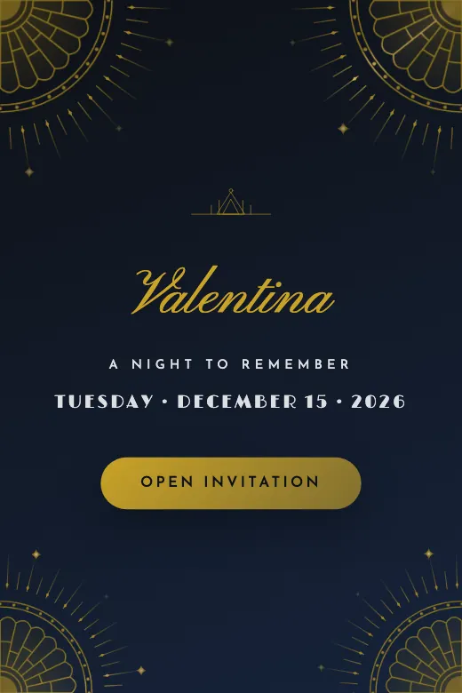 Digital Sweet 16 invitation, Golden Gatsby design