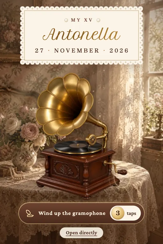 Design Vintage Gramophone — Wind up the gramophone: three touches and your waltz begins