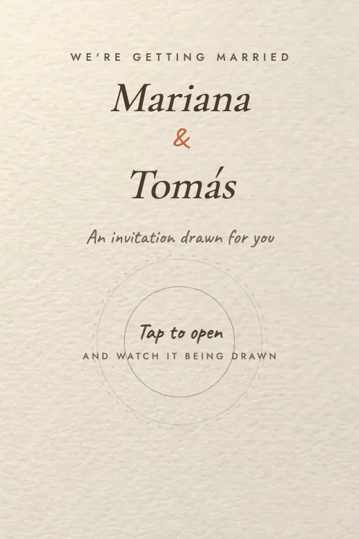 Digital wedding invitation, Illustrated Hacienda design
