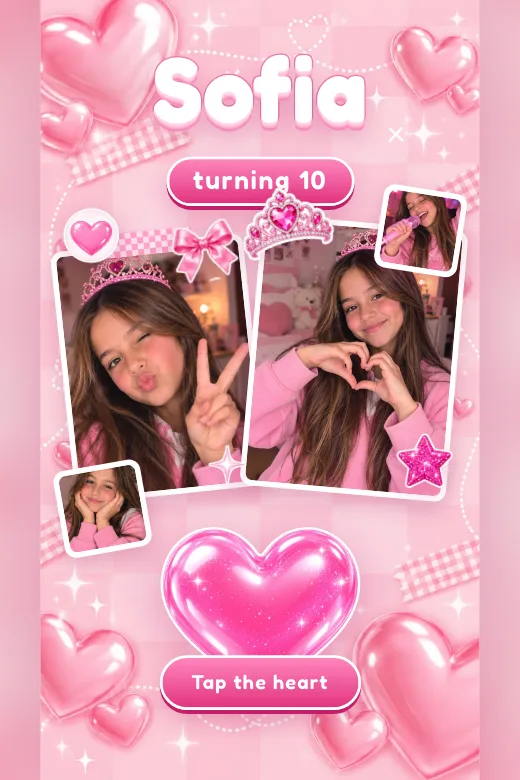 Digital birthday invitations: Pink K-pop design