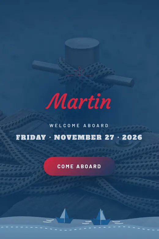 Free digital invitation for a baby, Nautical Sailor design