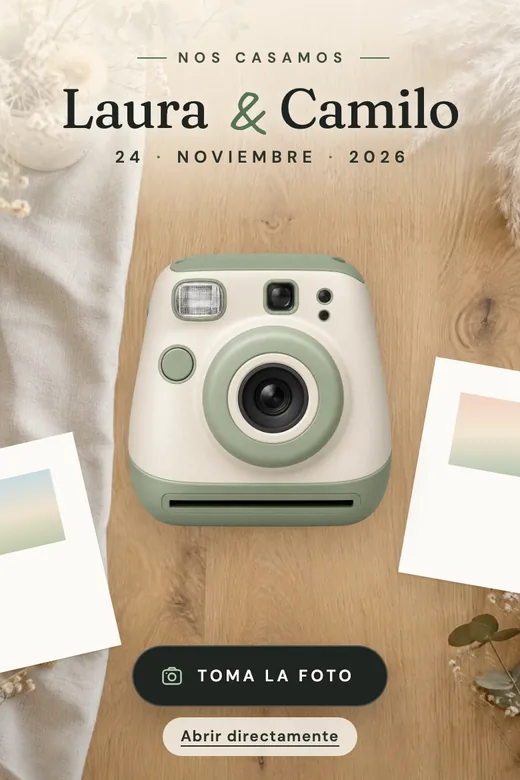 Invitación de bodas digital, diseño Instantánea