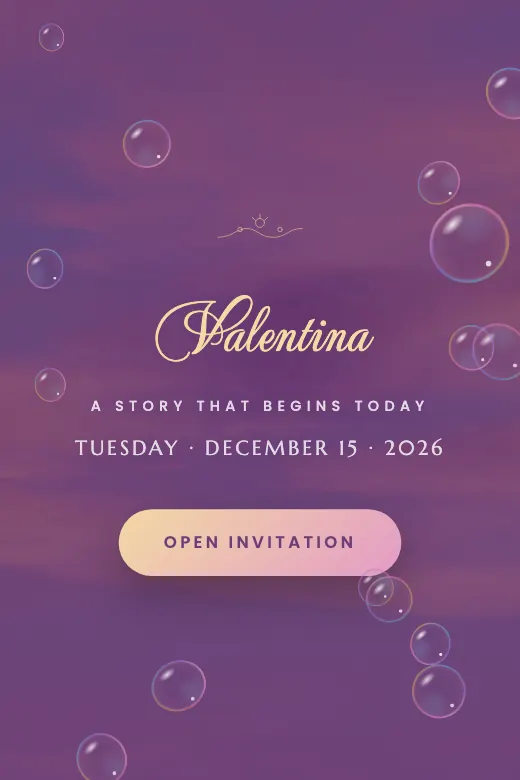 Digital Sweet 16 invitation, Enchanted Princess design