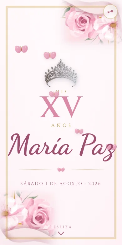 Invitación digital de bautizo abierta en un celular