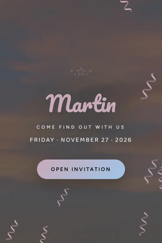 Free digital invitation for a baby, Pink or Blue design