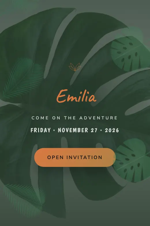 Digital birthdays invitation, Jungle Safari design
