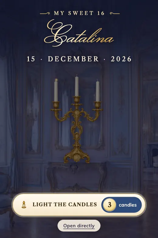 Digital Sweet 16 invitation, Versailles Ballroom design