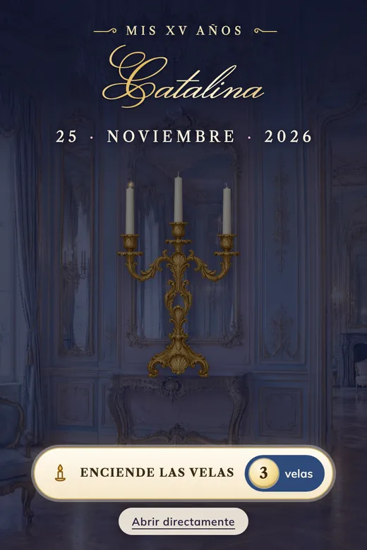 Invitación de 15 años digital, diseño Salón Versalles
