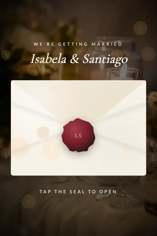 Digital weddings invitation, Wax Seal Envelope design