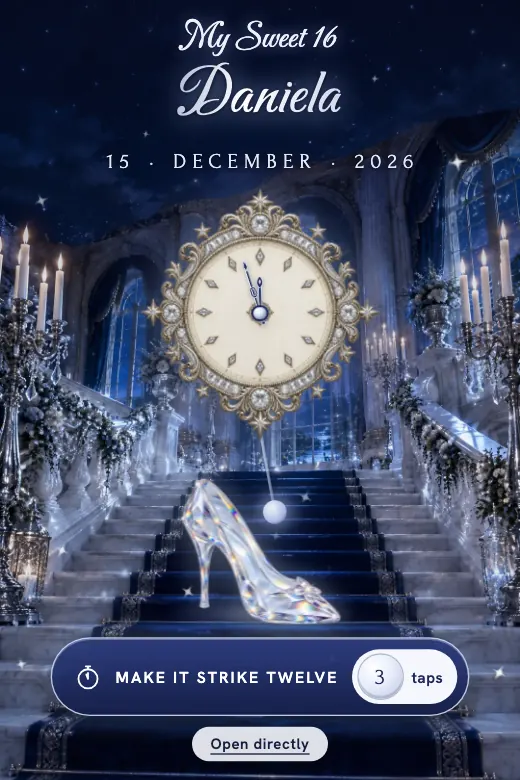 Digital Sweet 16 invitation, Glass Slipper design